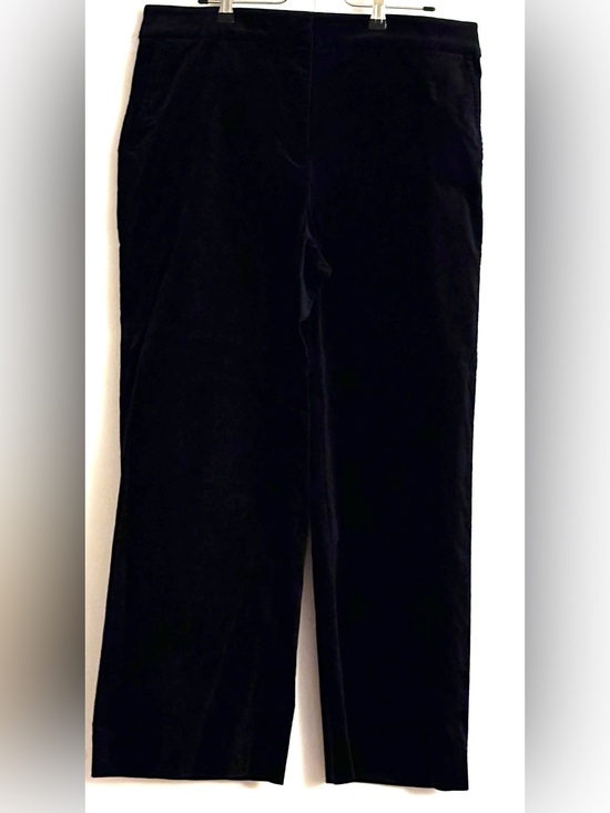 Talbots Pants - Talbots Black Velveteen Wide Leg Pants 14P Petite High Rise Trousers